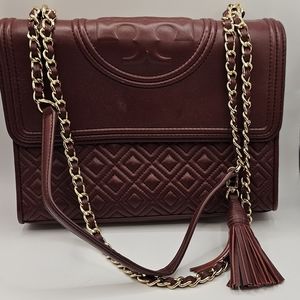 Tory Burch burgundy leather purse